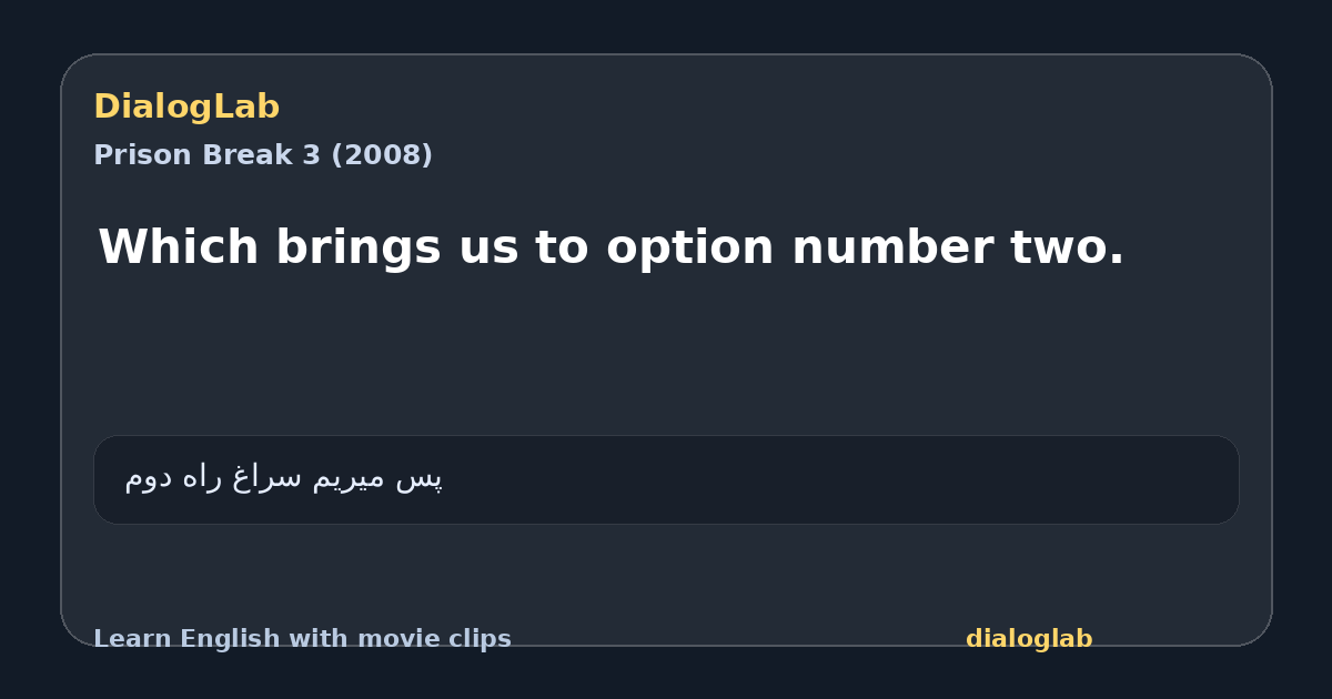 Share card for Which brings us to option number two.
