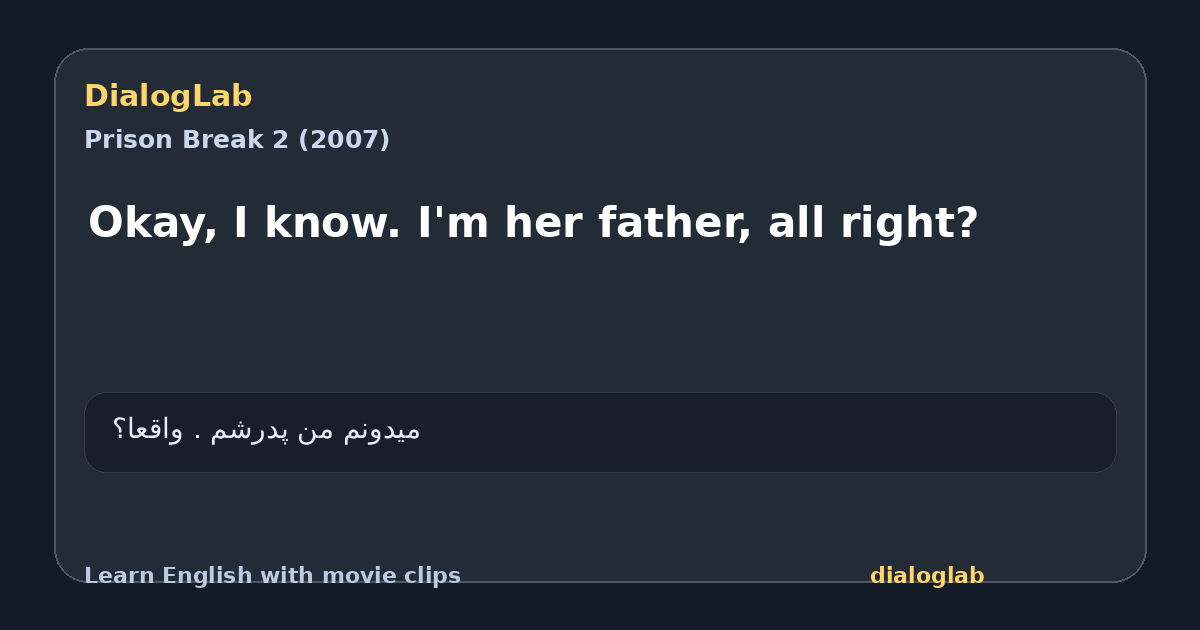 Share card for Okay, I know. I'm her father, all right?