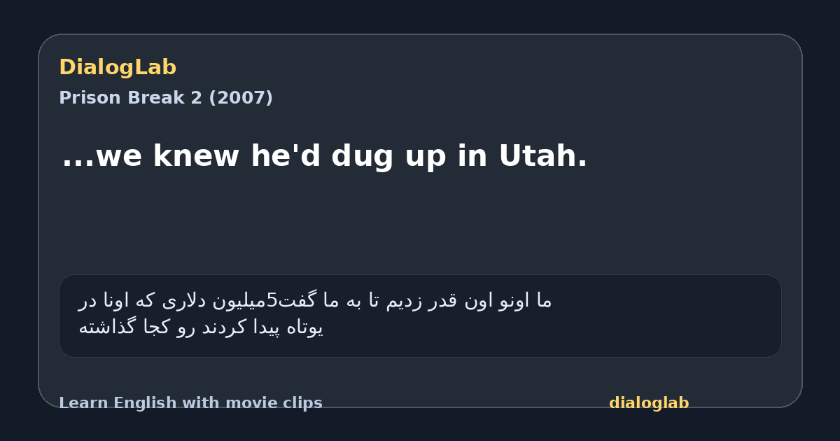 Share card for ...we knew he'd dug up in Utah.
