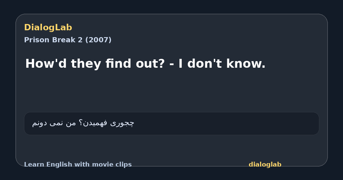 Share card for How'd they find out? - I don't know.