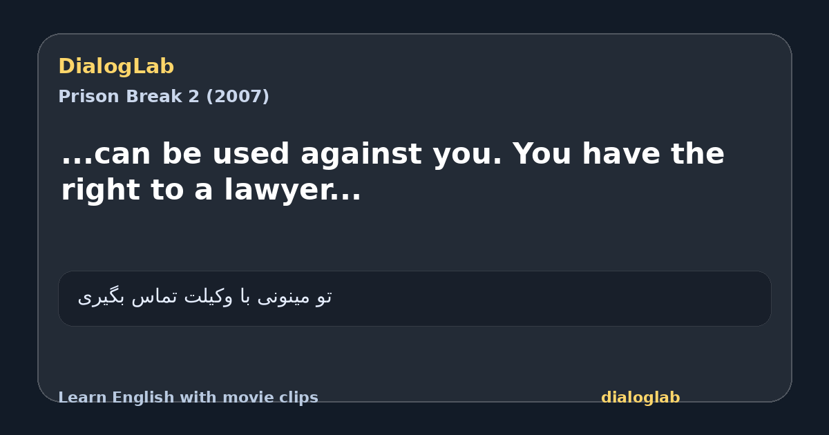 Share card for ...can be used against you. You have the right to a lawyer...