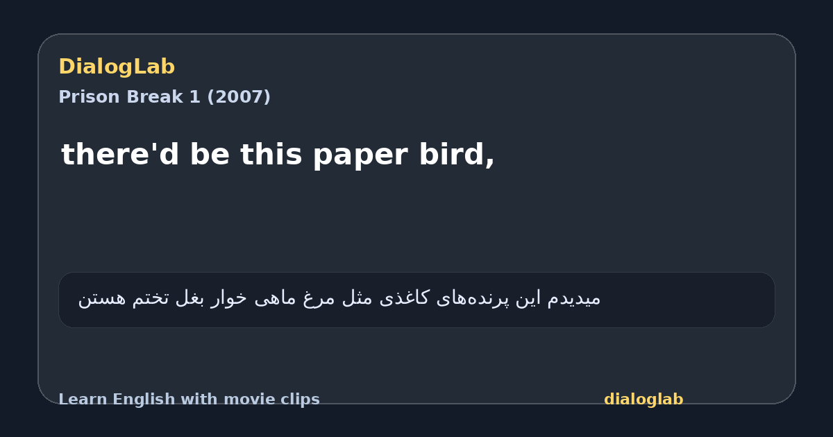 Share card for there'd be this paper bird,