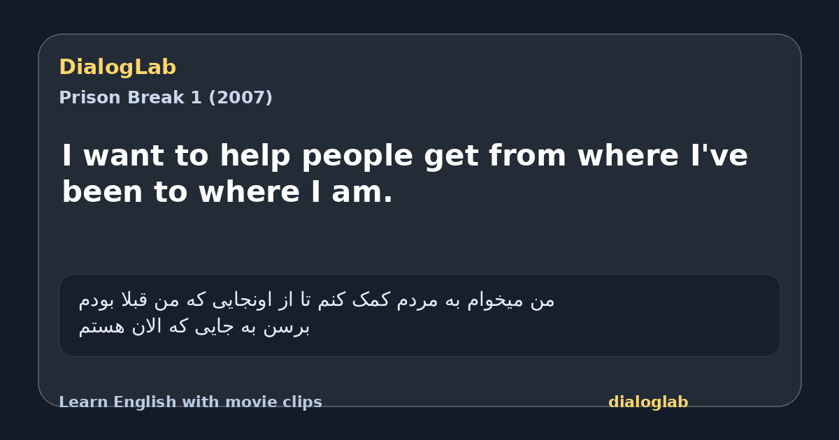 Share card for I want to help people get from where I've been to where I am.