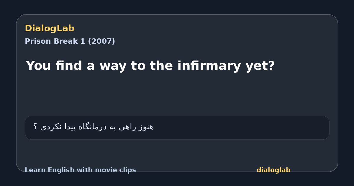 Share card for You find a way to the infirmary yet?