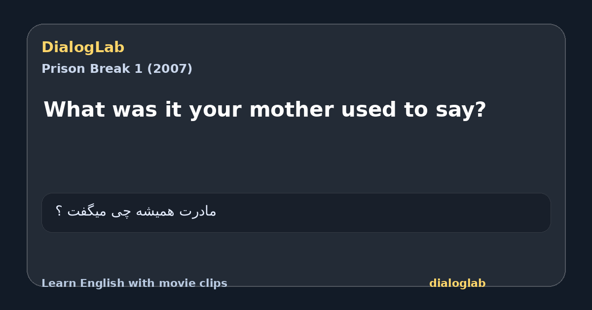 Share card for What was it your mother used to say?