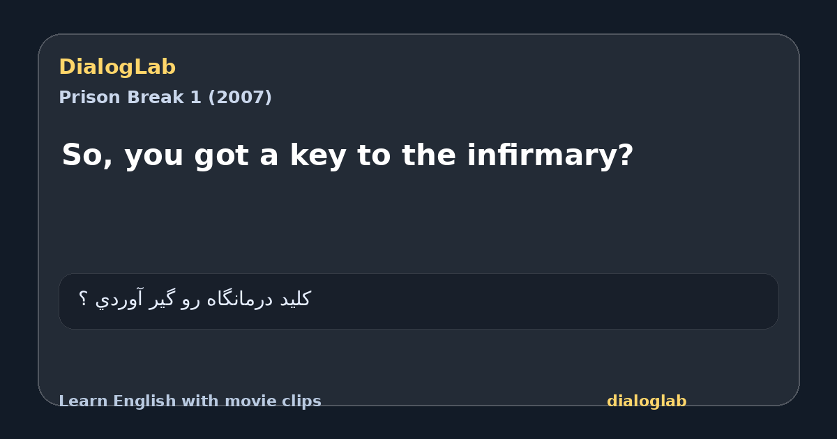 Share card for So, you got a key to the infirmary?