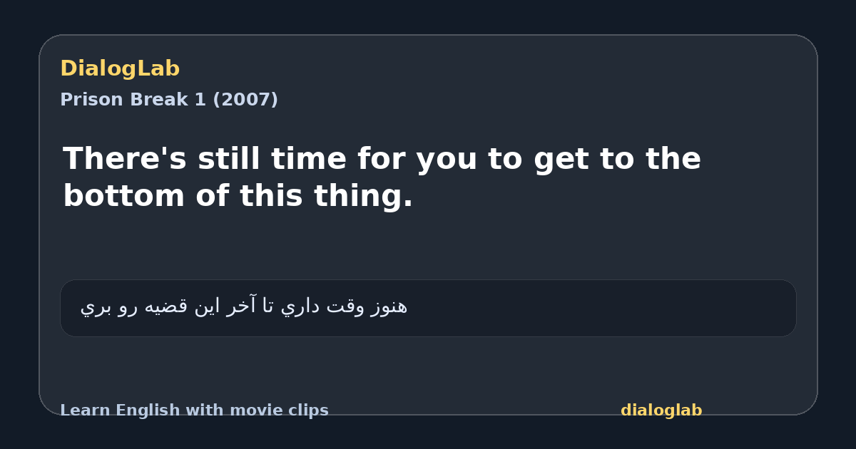 Share card for There's still time for you to get to the bottom of this thing.