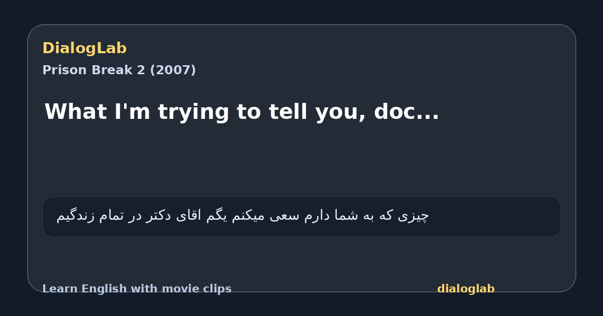 Share card for What I'm trying to tell you, doc...