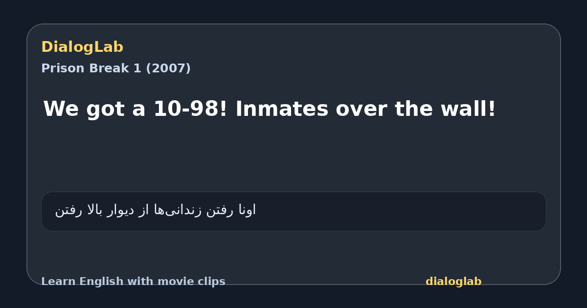 Share card for We got a 10-98! Inmates over the wall!