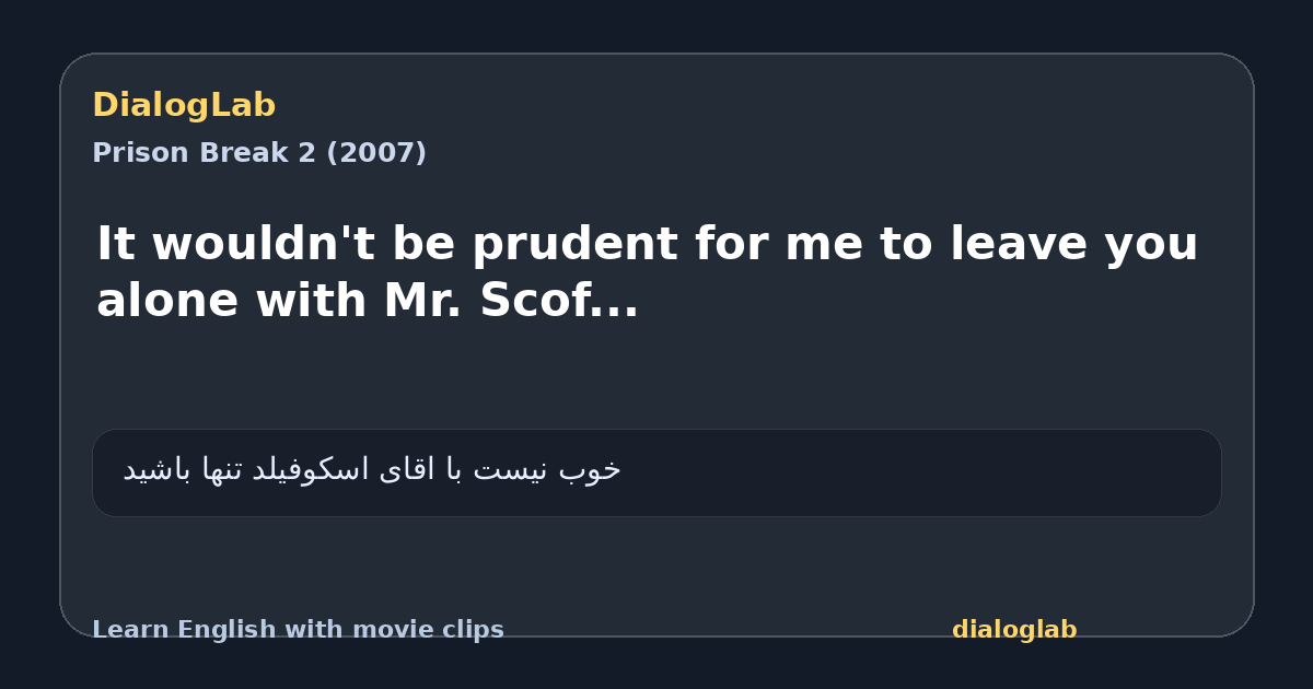 Share card for It wouldn't be prudent for me to leave you alone with Mr. Scof...