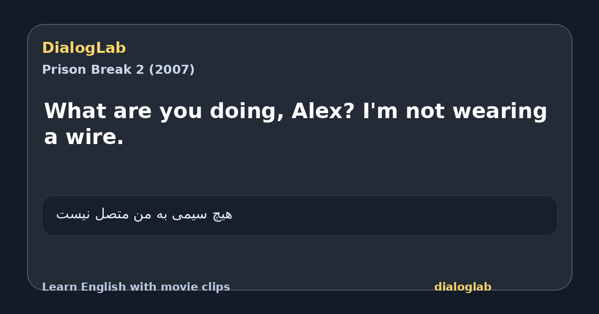 Share card for What are you doing, Alex? I'm not wearing a wire.