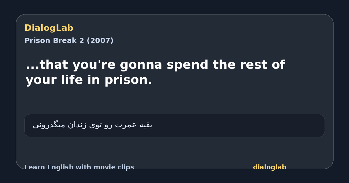 Share card for ...that you're gonna spend the rest of your life in prison.