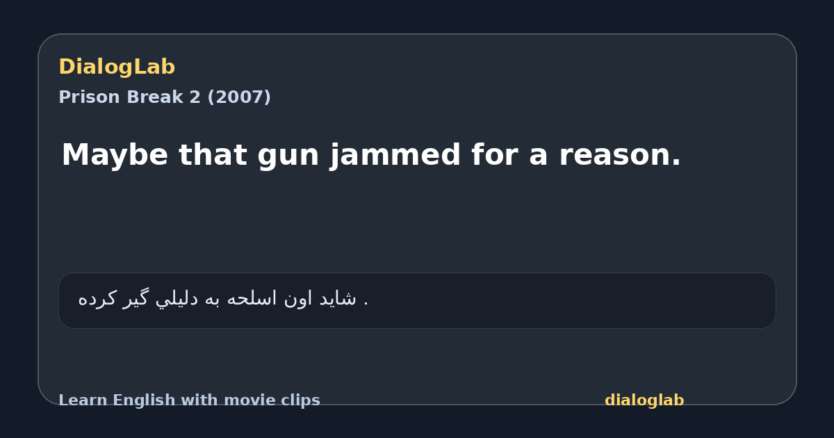 Share card for Maybe that gun jammed for a reason.