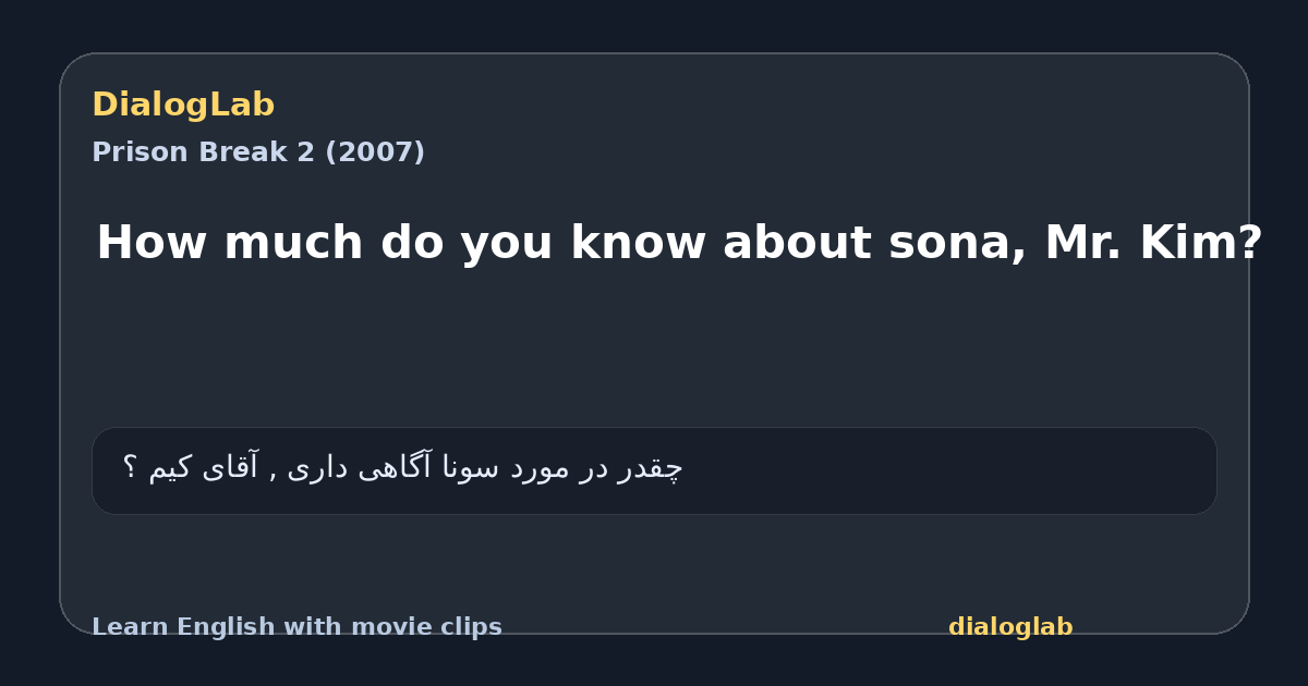 Share card for How much do you know about sona, Mr. Kim?