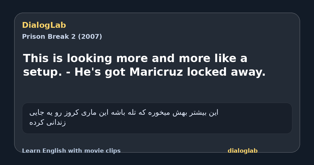 Share card for This is looking more and more like a setup. - He's got Maricruz locked away.