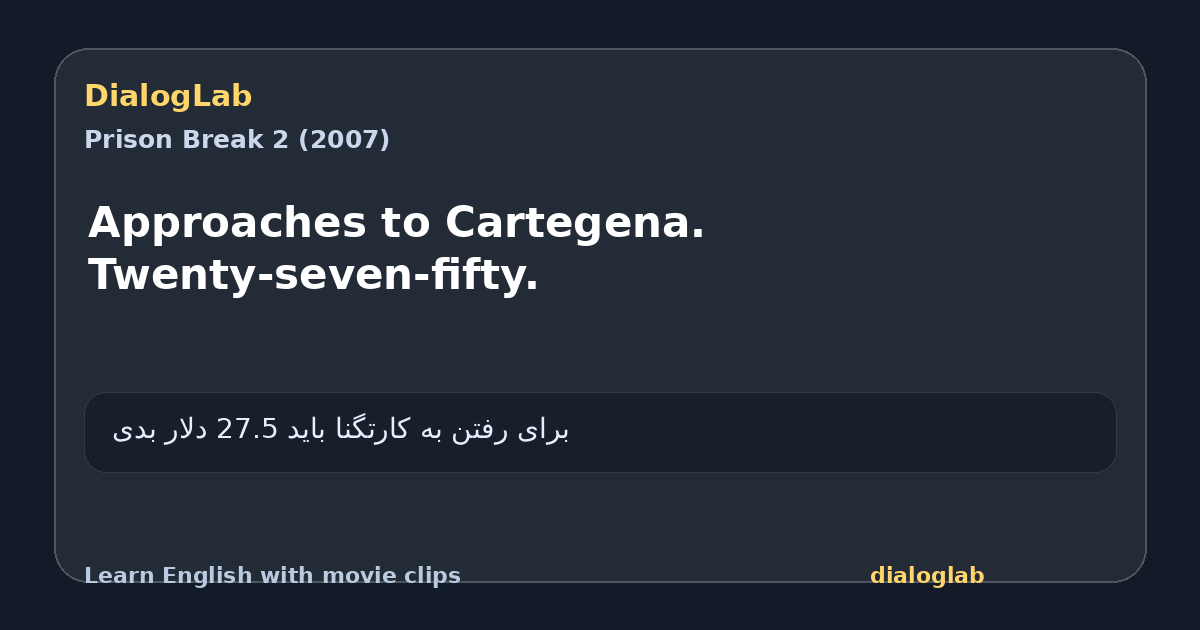 Share card for Approaches to Cartegena. Twenty-seven-fifty.