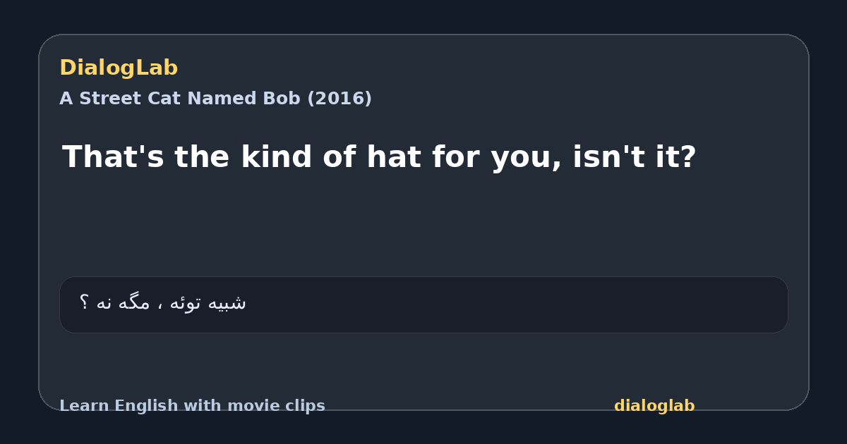 Share card for That's the kind of hat for you, isn't it?