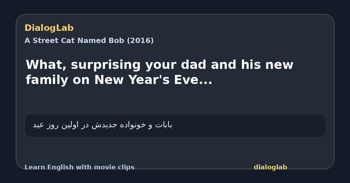 Share card for What, surprising your dad and his new family on New Year's Eve...