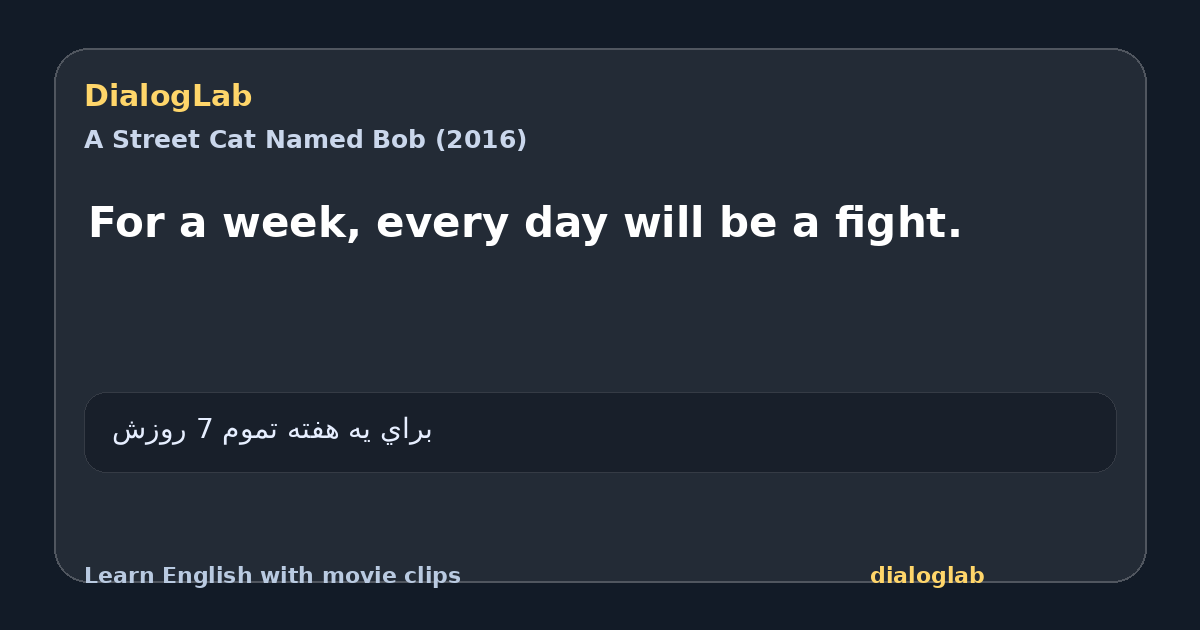 Share card for For a week, every day will be a fight.