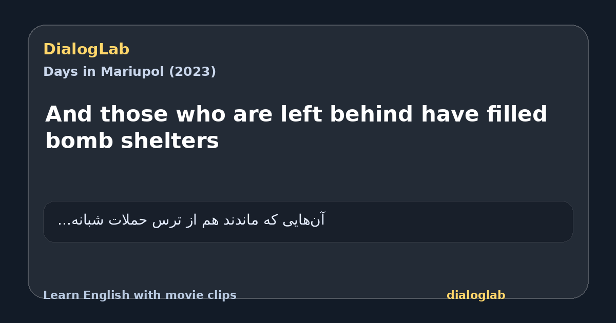 Share card for And those who are left behind have filled bomb shelters