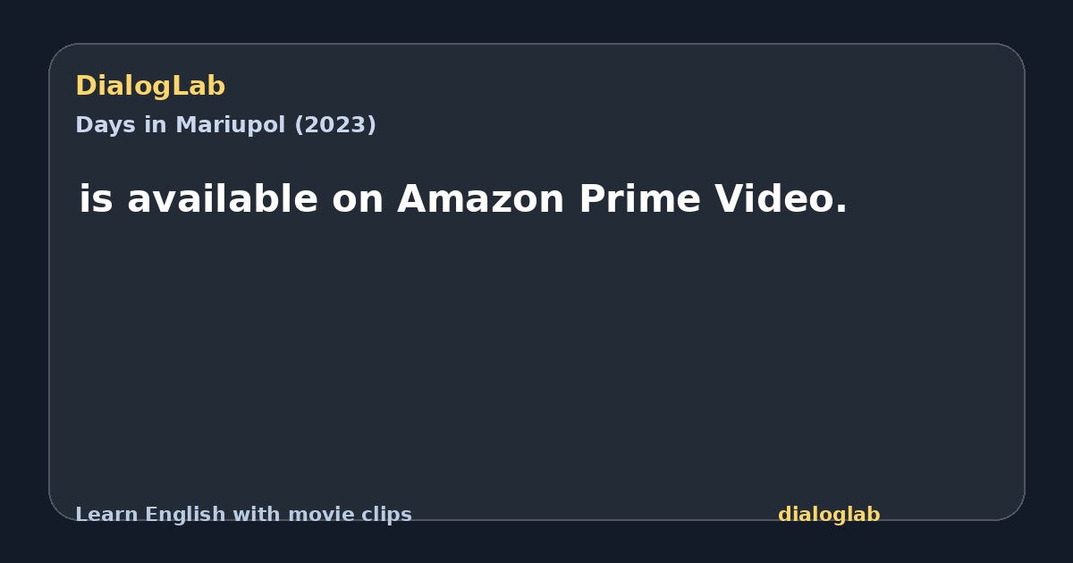 Share card for is available on Amazon Prime Video.