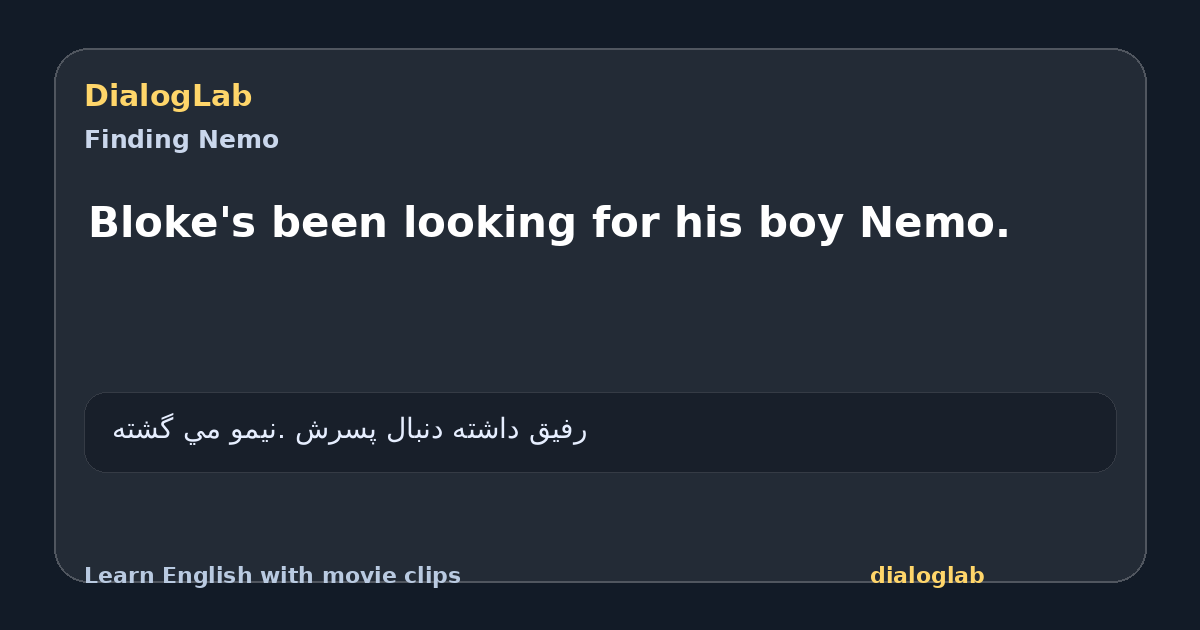 Share card for Bloke's been looking for his boy Nemo.