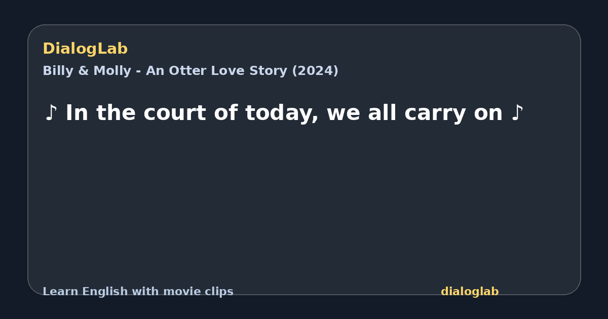Share card for ♪ In the court of today, we all carry on ♪