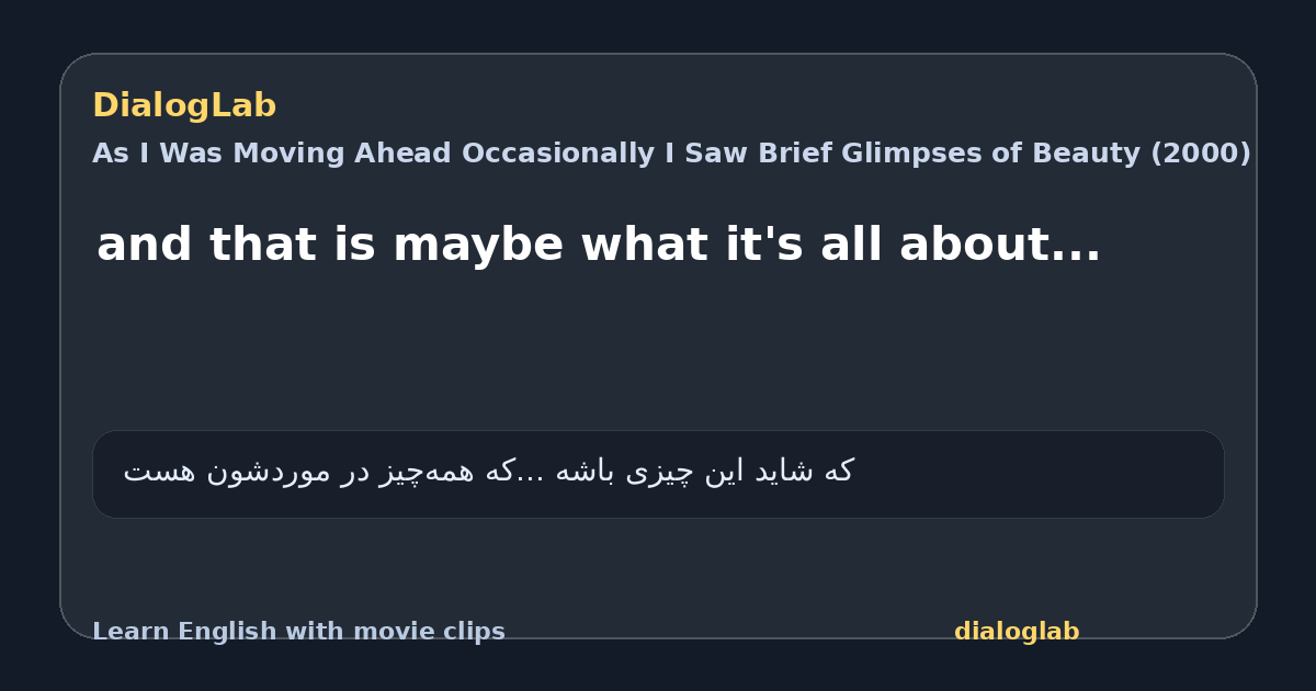 Share card for and that is maybe what it's all about...