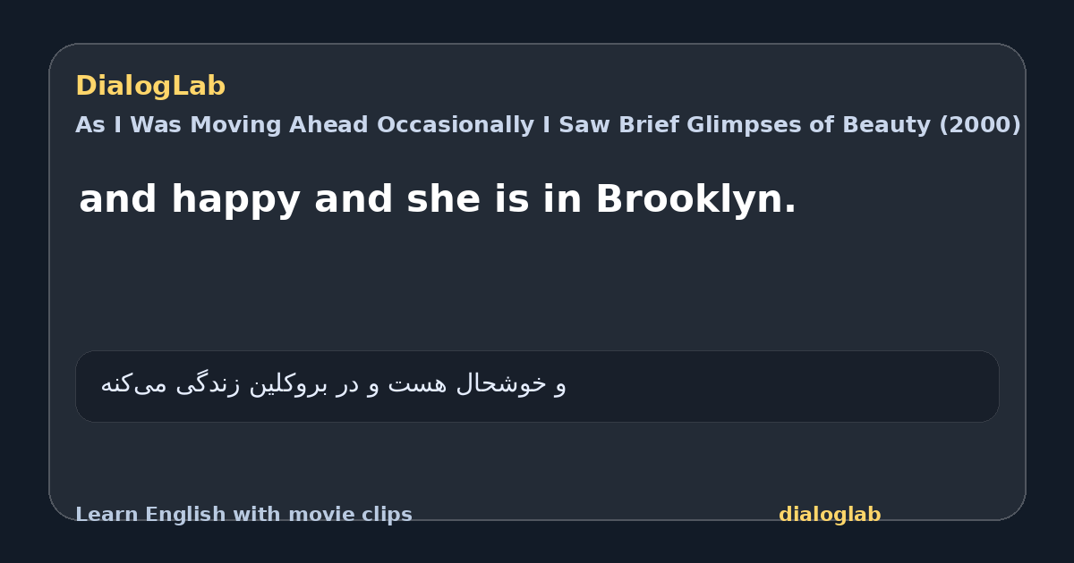Share card for and happy and she is in Brooklyn.