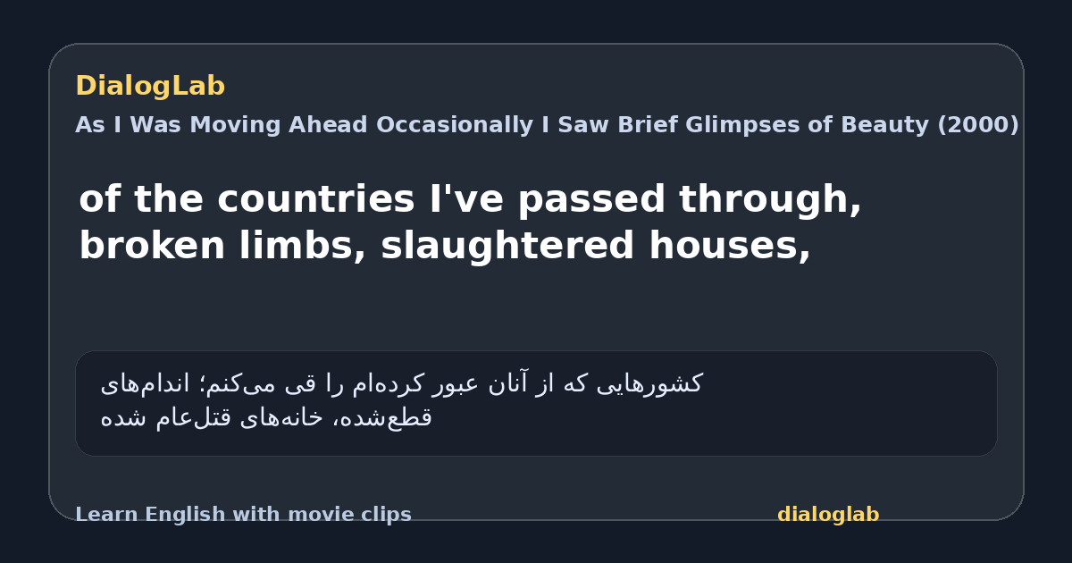 Share card for of the countries I've passed through, broken limbs, slaughtered houses,