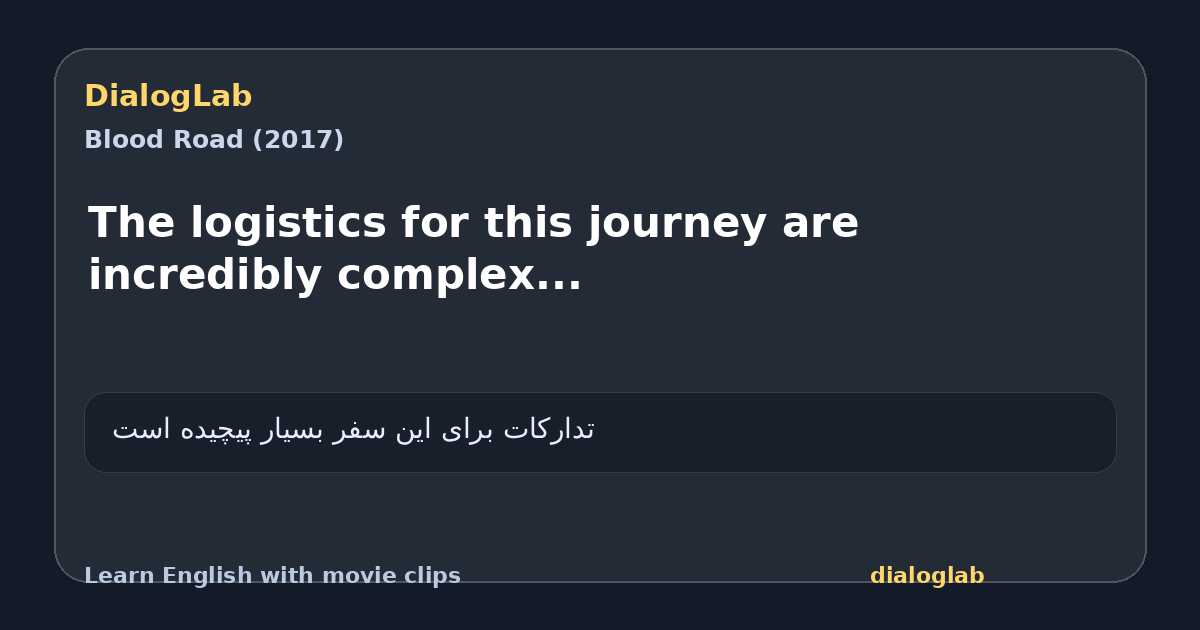Share card for The logistics for this journey are incredibly complex...
