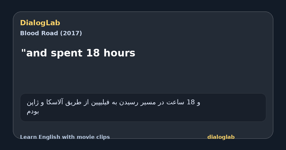 Share card for "and spent 18 hours