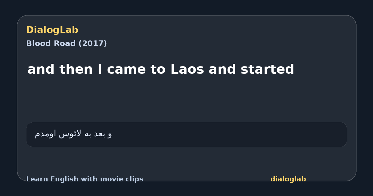 Share card for and then I came to Laos and started