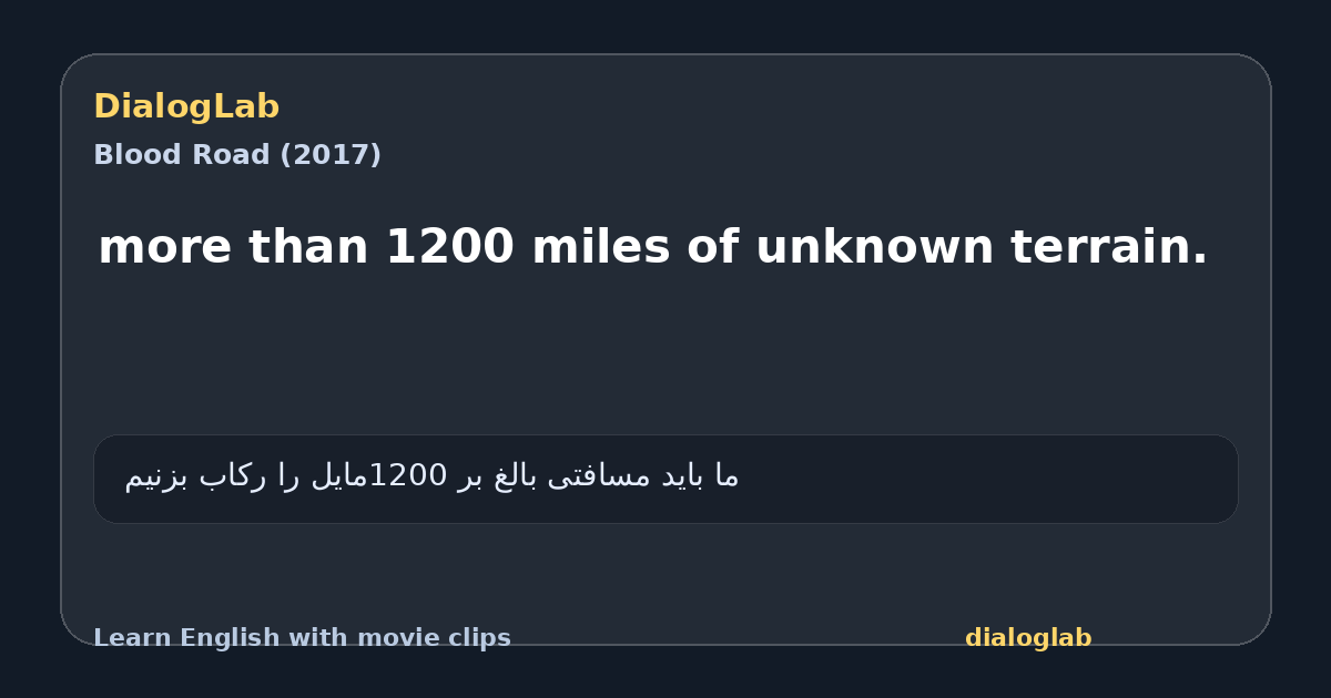 Share card for more than 1200 miles of unknown terrain.