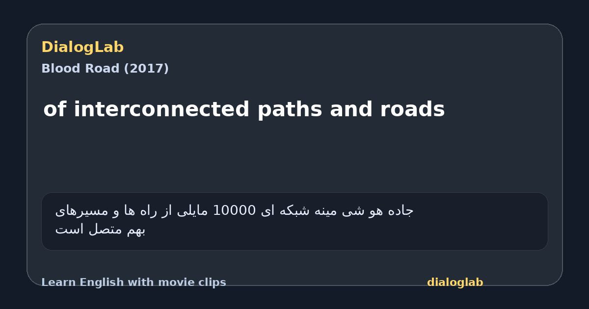 Share card for of interconnected paths and roads