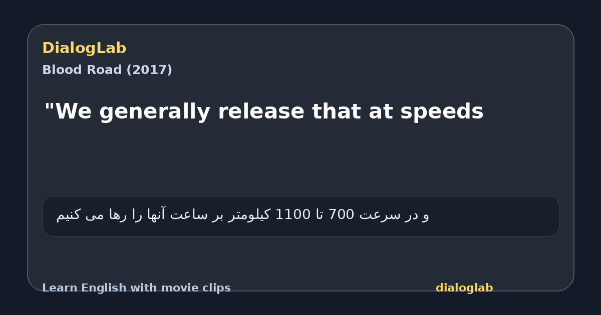 Share card for "We generally release that at speeds