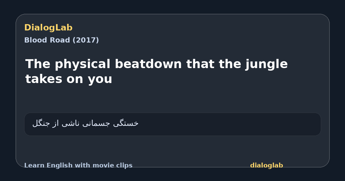 Share card for The physical beatdown that the jungle takes on you