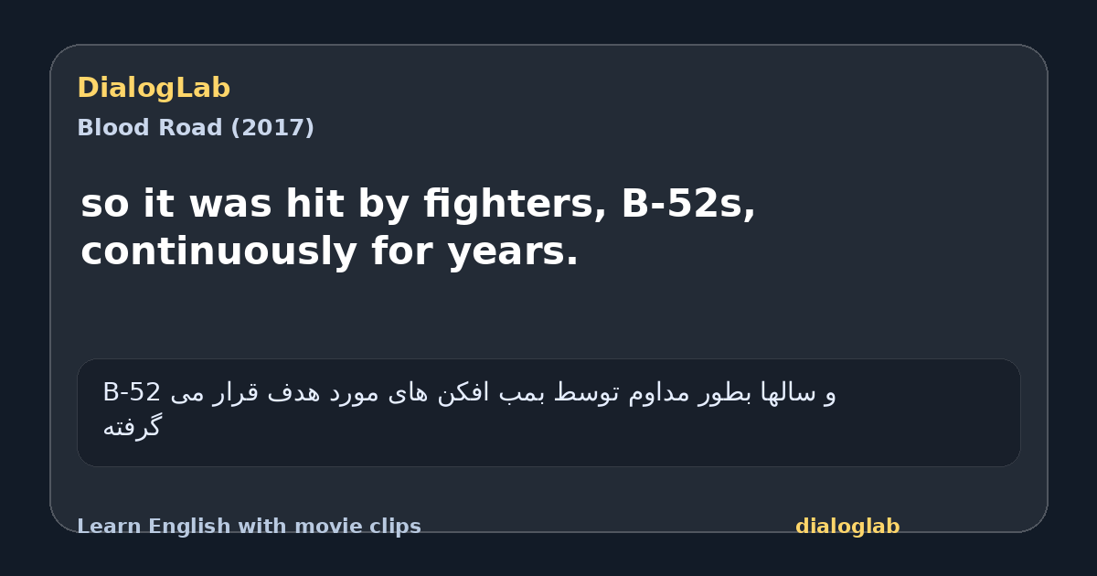 Share card for so it was hit by fighters, B-52s, continuously for years.