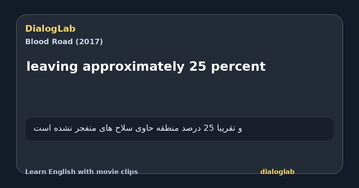 Share card for leaving approximately 25 percent