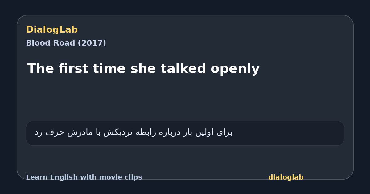 Share card for The first time she talked openly