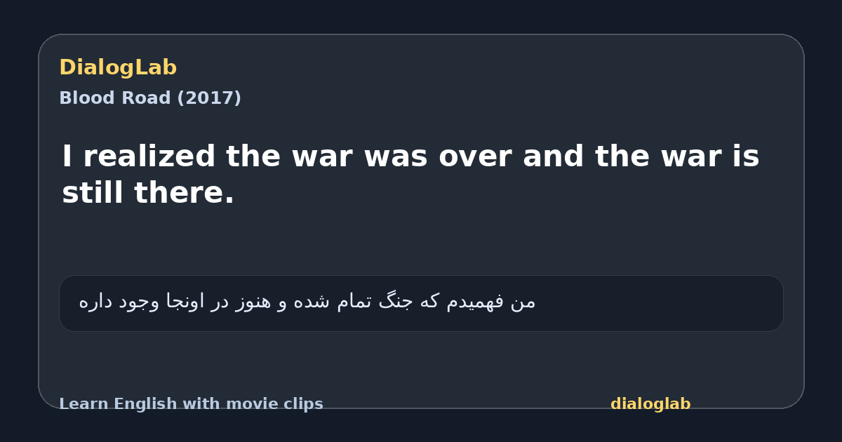 Share card for I realized the war was over and the war is still there.