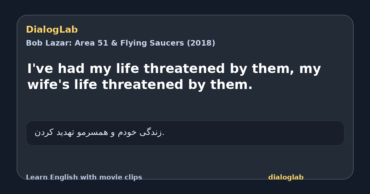 Share card for I've had my life threatened by them, my wife's life threatened by them.