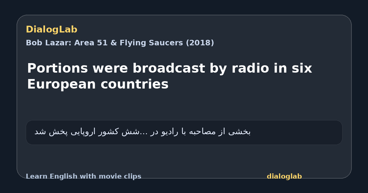 Share card for Portions were broadcast by radio in six European countries