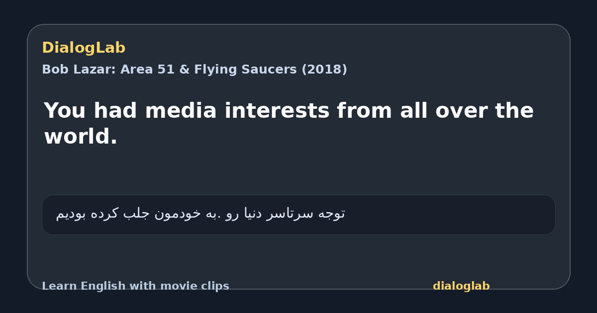 Share card for You had media interests from all over the world.
