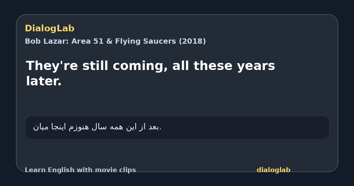 Share card for They're still coming, all these years later.