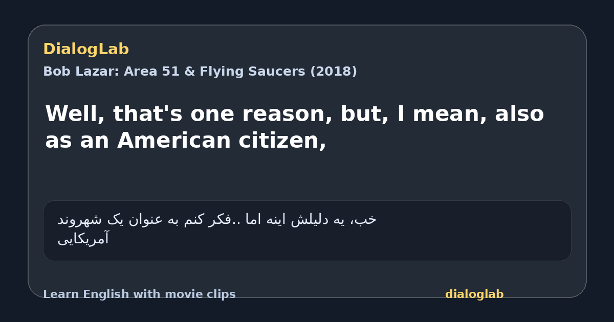 Share card for Well, that's one reason, but, I mean, also as an American citizen,