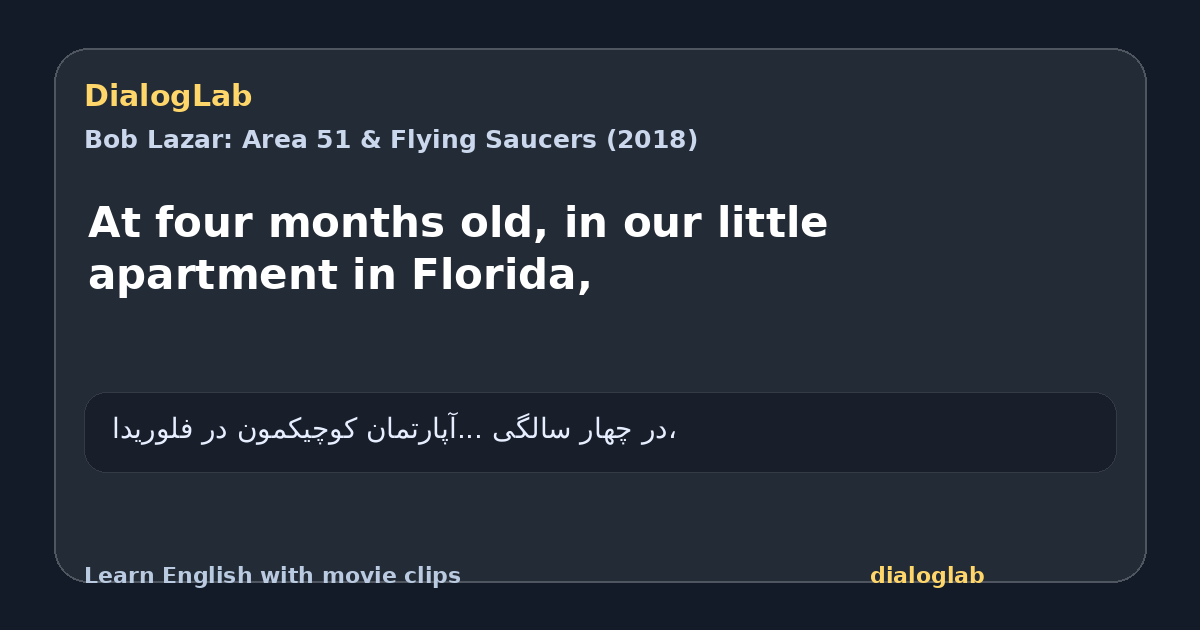 Share card for At four months old, in our little apartment in Florida,
