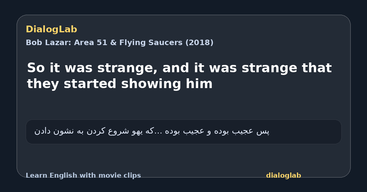 Share card for So it was strange, and it was strange that they started showing him