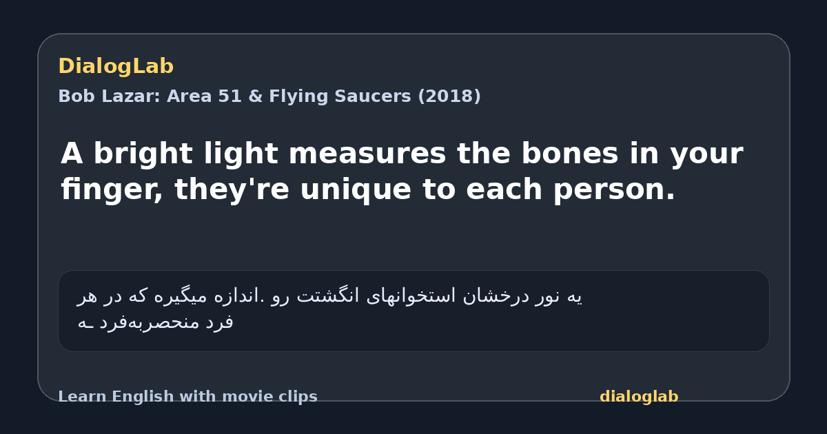 Share card for A bright light measures the bones in your finger, they're unique to each person.