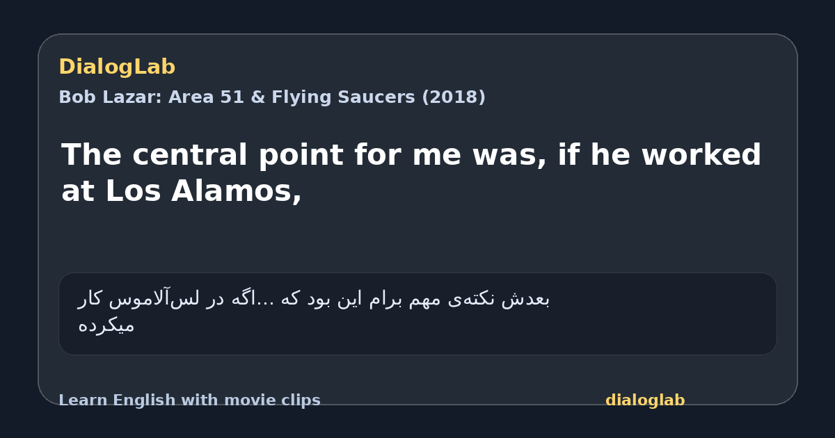 Share card for The central point for me was, if he worked at Los Alamos,
